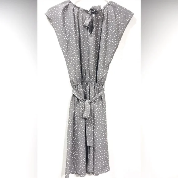 Lauren Conrad grey dress with white polka dots - Picture 3 of 5